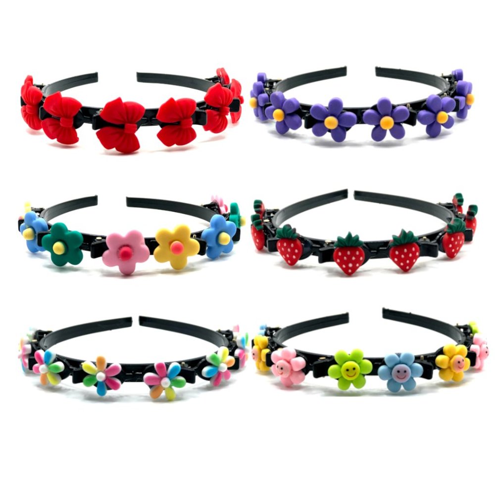 6PCS Headband with Clips for Girls